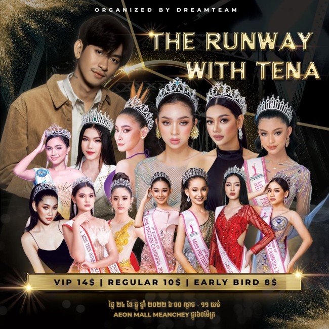 The Runway with Tena & Solikah on Dec 24th in Aeon Mall Meanchey with 145 Contestants of Miss Teen International Cambodia 2023