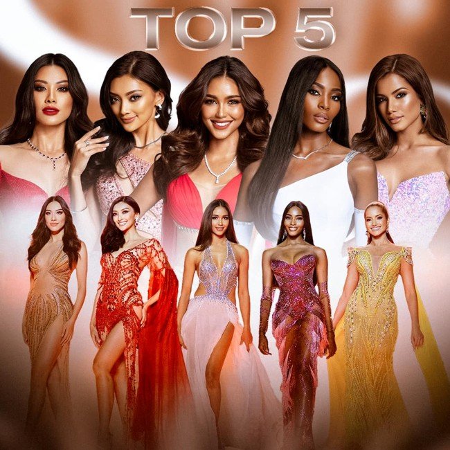 The TOP 5 Miss Supranational 2022: Lalela Mswane, Praewwanich Ruangthong, Nguyễn Huỳnh Kim Duyên, Adinda Cresheilla, Ismelys Velásquez