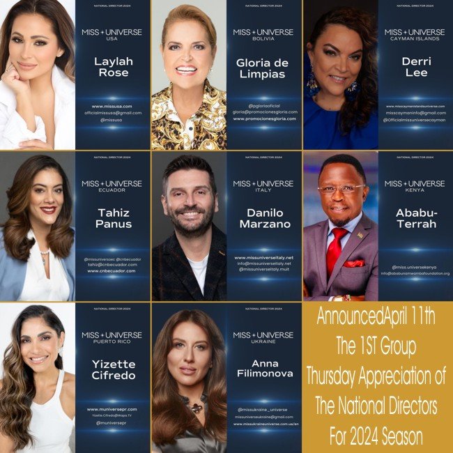 The Official List of Miss Universe National Directors in 2024